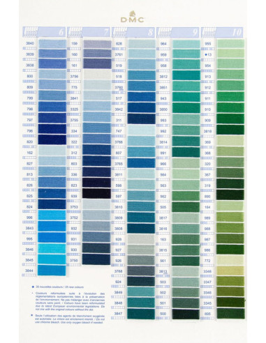 Farbkarte 500 mouliné und perlé Farben DMC