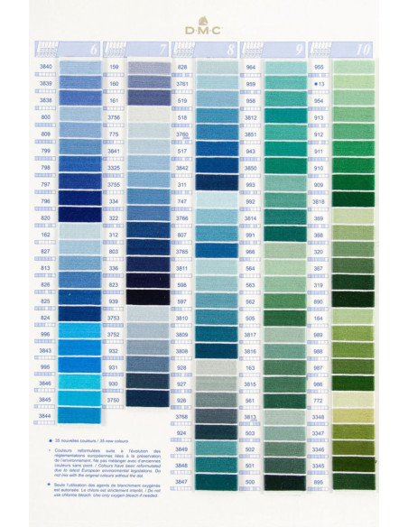 Farbkarte 500 mouliné und perlé Farben DMC