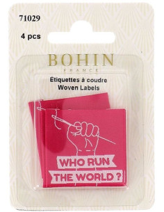 Satz von 4 Aufnähetiketten - Who run the world? 2