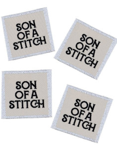 Set von 4 Aufnähetiketten - Son of a stitch