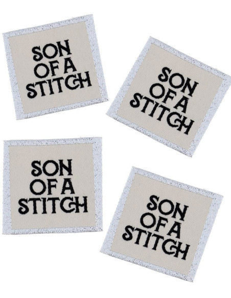 Set von 4 Aufnähetiketten - Son of a stitch