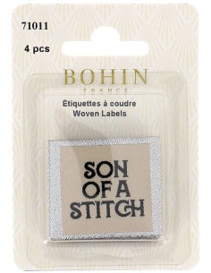 Set von 4 Aufnähetiketten - Son of a stitch 2