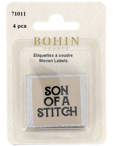 Set von 4 Aufnähetiketten - Son of a stitch