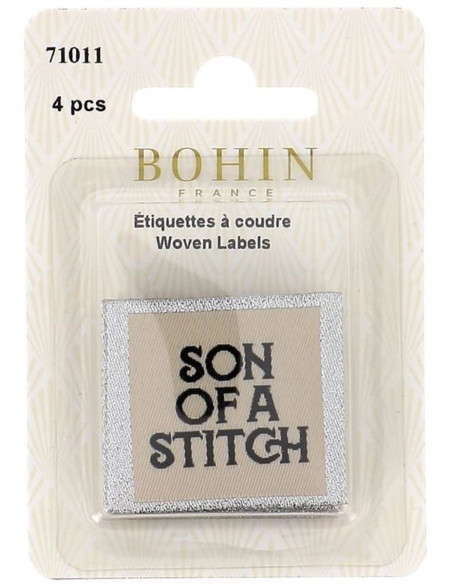 Set von 4 Aufnähetiketten - Son of a stitch