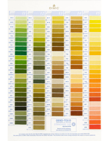Farbkarte 500 mouliné und perlé Farben DMC