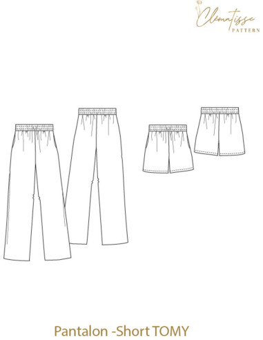Tomy Hosen- und Shorts-Schnittmuster - Clématisse Pattern