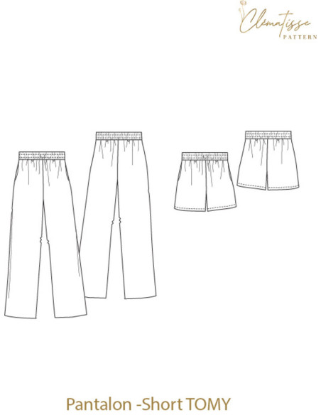 Tomy Hosen- und Shorts-Schnittmuster - Clématisse Pattern
