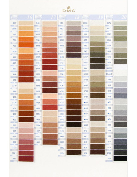 Farbkarte 500 mouliné und perlé Farben DMC