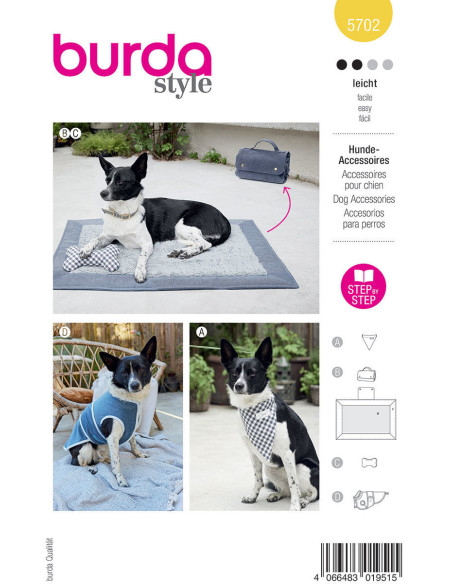 Schnittmuster für Hundeaccessoires - Burda 5702