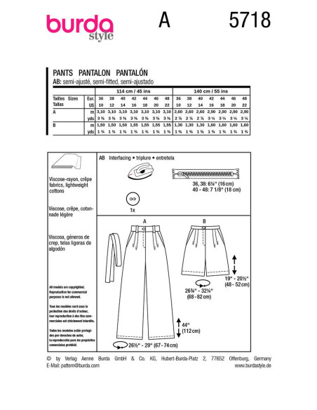 Hosenmuster - Burda 5718