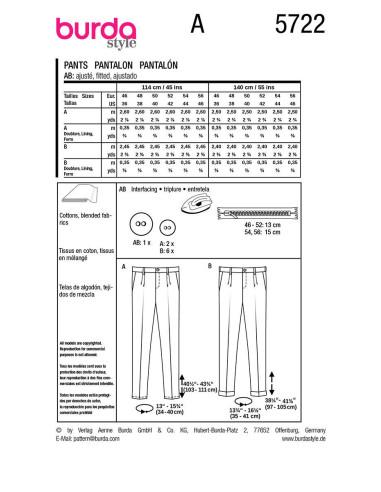 Hosenmuster - Burda 5722