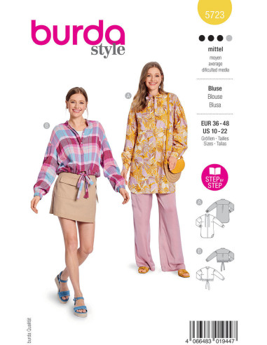 Blusenschnittmuster - Burda 5723