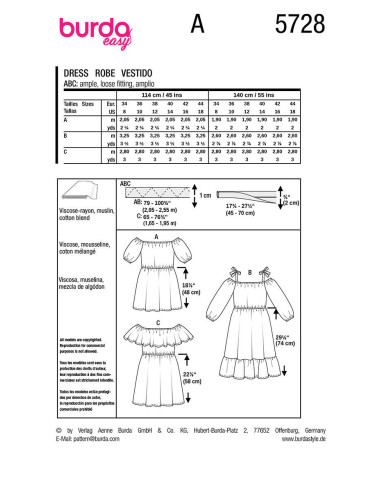Kleidmuster - Burda 5728