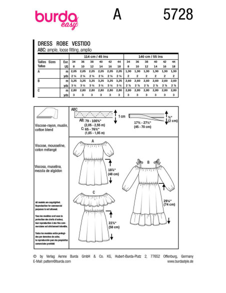 Kleidmuster - Burda 5728