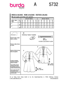 Kleid- und Blusenmuster - Burda 5732 2