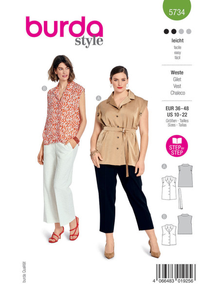 Weste Schnittmuster - Burda 5734