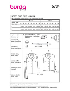 Weste Schnittmuster - Burda 5734 2