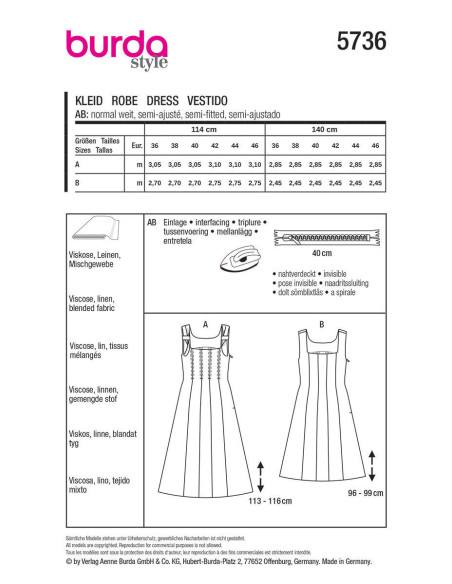 Kleidmuster - Burda 5736