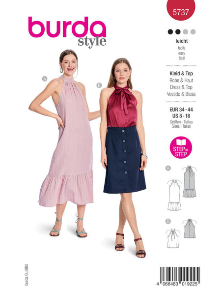 Kleid- und Oberteil-Schnittmuster - Burda 5737