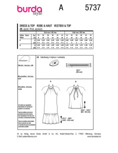 Kleid- und Oberteil-Schnittmuster - Burda 5737 2