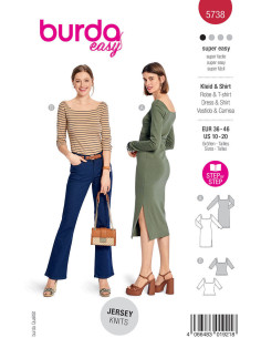 Kleid- und Oberteilmuster - Burda 5738