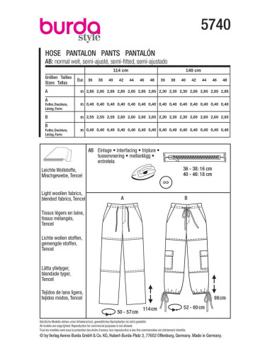 Hosenmuster - Burda 5740