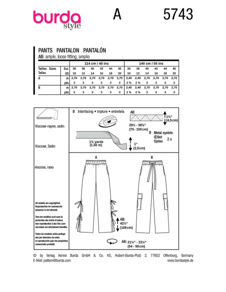Hosenmuster - Burda 5743