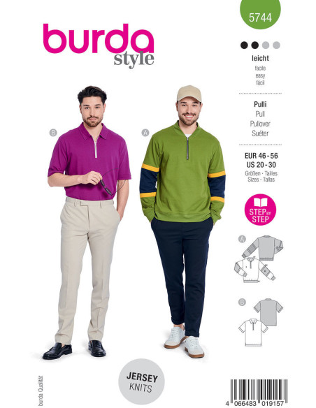 Pullover-Schnittmuster - Burda 5744