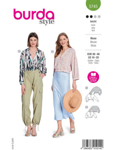 Blusenschnittmuster - Burda 5745