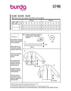 Blusenschnittmuster - Burda 5746 2