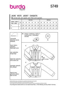 Jackenschnittmuster - Burda 5749 2