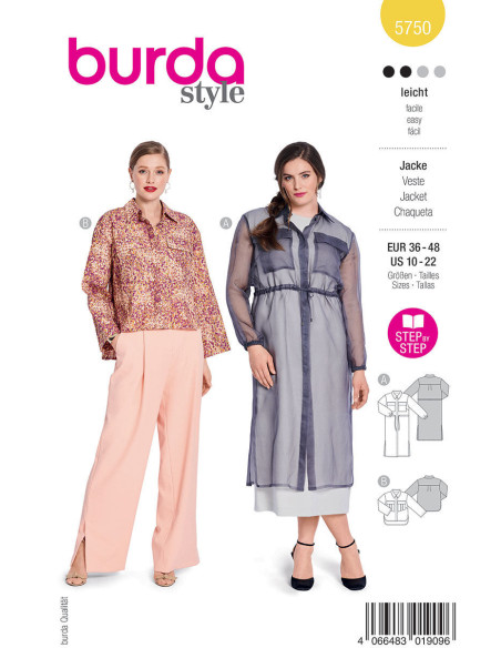 Jackenschnittmuster - Burda 5750