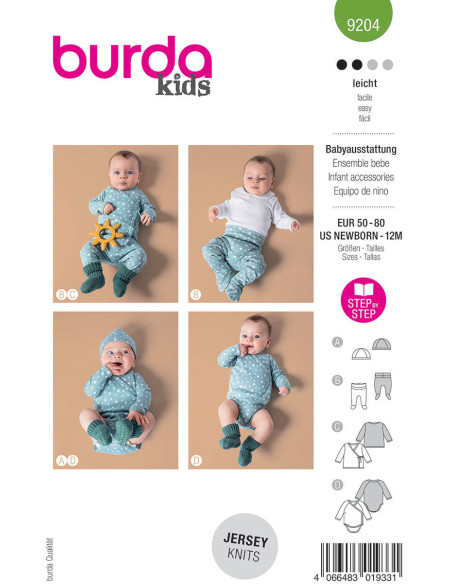 Baby-Set-Schnittmuster - Burda 9204