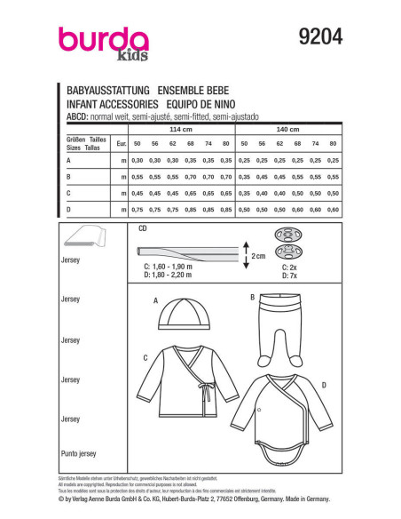 Baby-Set-Schnittmuster - Burda 9204