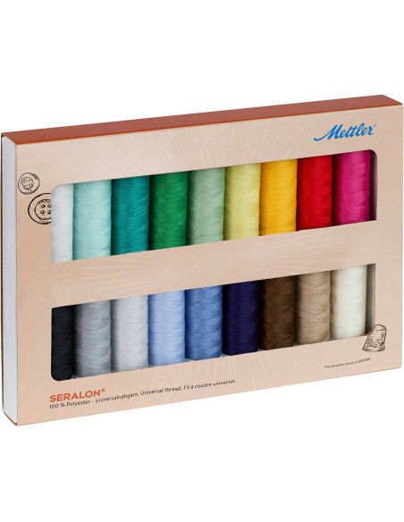 Set mit 18 Polyester-Nähgarnen 200m Mettler ®