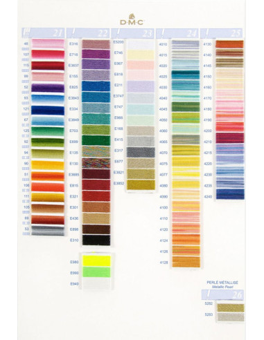 Farbkarte 500 mouliné und perlé Farben DMC