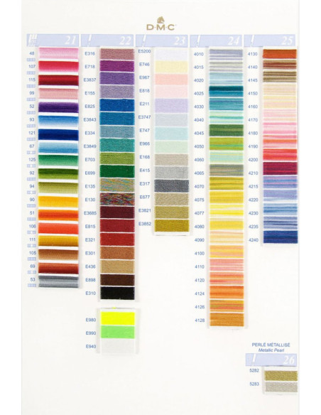 Farbkarte 500 mouliné und perlé Farben DMC