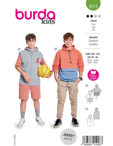 Pullover-Schnittmuster - Burda 9213