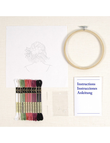 Stickset - Blumige Frisur