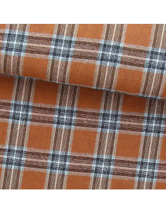 Schottisches Tartan-Flanellgewebe - Orange und Grau