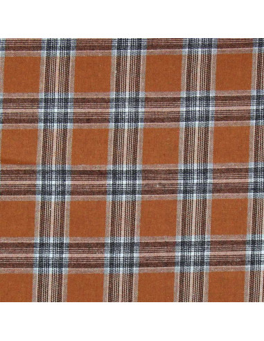 Schottisches Tartan-Flanellgewebe - Orange und Grau