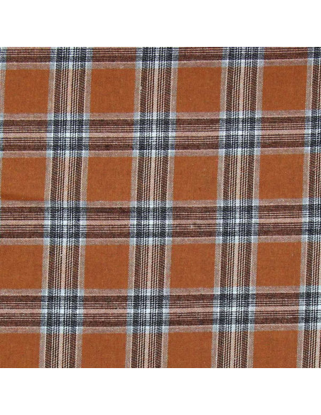 Schottisches Tartan-Flanellgewebe - Orange und Grau