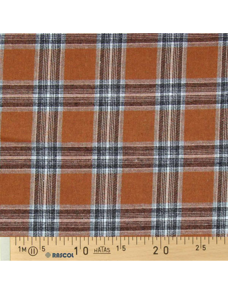 Schottisches Tartan-Flanellgewebe - Orange und Grau