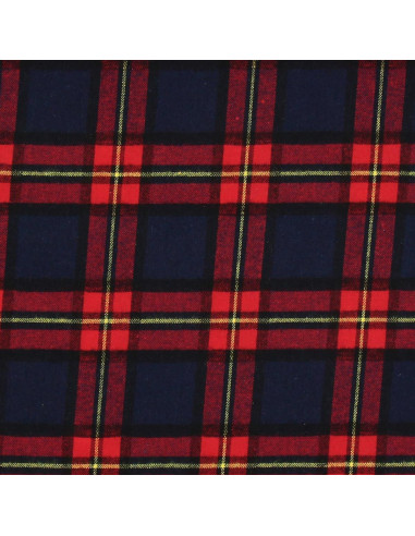 Schottisches Tartan-Flanellgewebe - Blau und Rot
