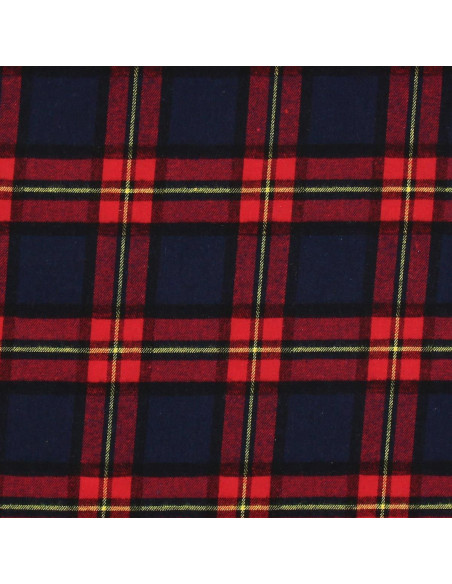 Schottisches Tartan-Flanellgewebe - Blau und Rot