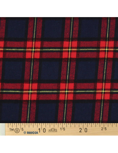 Schottisches Tartan-Flanellgewebe - Blau und Rot