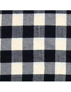Schottischer Tartan-Flanellstoff - Ecru und Schwarz 2