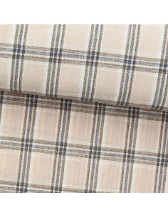 Schottischer Tartan-Flanellstoff - Beige und Grau