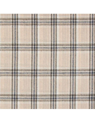 Schottischer Tartan-Flanellstoff - Beige und Grau