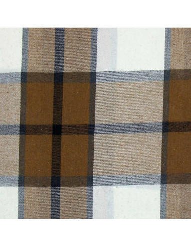 Schottisches Tartan-Flanellgewebe - Beige, Ecru und Grau